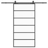 vidaXL Porte coulissante kit de quincaillerie noir 102x205cm verre ESG