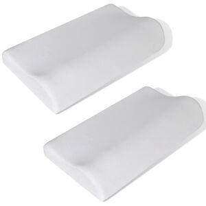 Set de 2 oreillers ergonomiques en mousse &agrave; m&eacute;moire de forme