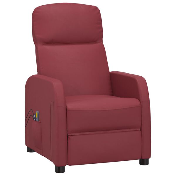 vidaXL Fauteuil de massage électrique Rouge bordeaux Similicuir