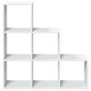 vidaXL Bibliothèque séparateur de pièce à 3 niveaux Blanc 99 x 29 x 99 cm Bois d'ingénierie