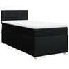 vidaXL Sommier &agrave; lattes de lit et matelas Noir 80x200 cm Tissu