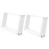 vidaXL Pieds de table basse en U 2 pi&egrave;ces Blanc 70 x (30-31) cm Acier