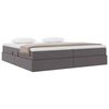 vidaXL Lit avec rangement et matelas Gris 200 x 200 cm Simili cuir