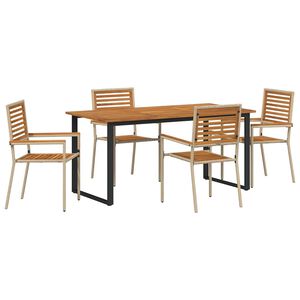 vidaXL Ensemble de salle &agrave; manger pour jardin 5 pc Beige