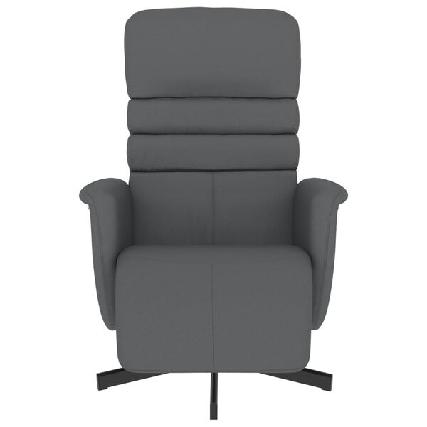 vidaXL Fauteuil inclinable avec repose-pieds gris similicuir