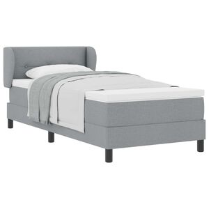 vidaXL Lit &agrave; ressorts avec matelas Gris clair 90 x 190 cm tissu