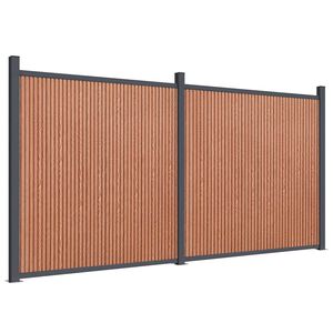 vidaXL Panneau de cl&ocirc;ture marron 353x186 cm WPC