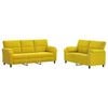 vidaXL Ensemble de Canap&eacute;s 2 pcs Jaune Velours