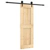 vidaXL Porte coulissante Naturel et noir 70 x 210 cm