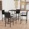 vidaXL Ensemble de bar de jardin 5 pcs Résine tressée Noir