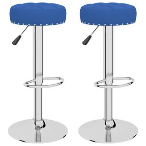 vidaXL Tabourets de bar lot de 2 bleu tissu