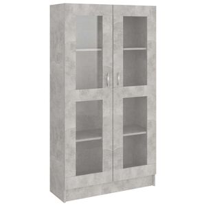 vidaXL Armoire &agrave; vitrine Gris b&eacute;ton 82,5x30,5x150 cm Bois d'ing&eacute;nierie