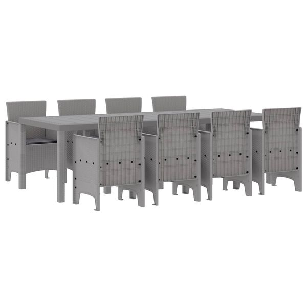vidaXL Ensemble de salle &agrave; manger pour jardin 9 pcs Blanc