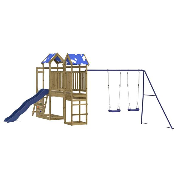 vidaXL Aire de jeux d'ext&eacute;rieur bois de pin impr&eacute;gn&eacute;