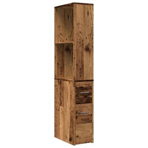 vidaXL Armoire de salle de bain &eacute;troite avec roulettes vieux bois