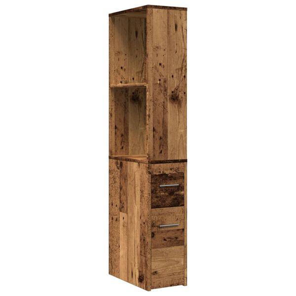 vidaXL Armoire de salle de bain &eacute;troite avec roulettes vieux bois