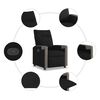 vidaXL Fauteuil inclinable Noir Tissu