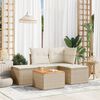 vidaXL Salon de jardin avec coussins 5 pcs beige r&eacute;sine tress&eacute;e