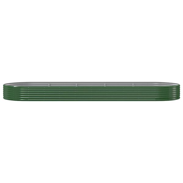 vidaXL Lit sur&eacute;lev&eacute; de jardin Acier galvanis&eacute; 450x140x36cm Vert