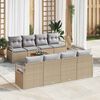 vidaXL Ensemble de canapé de jardin 9 pcs Beige et Gris clair