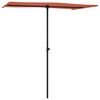 vidaXL Parasol de jardin avec m&acirc;t en aluminium 180x110 cm Terre cuite