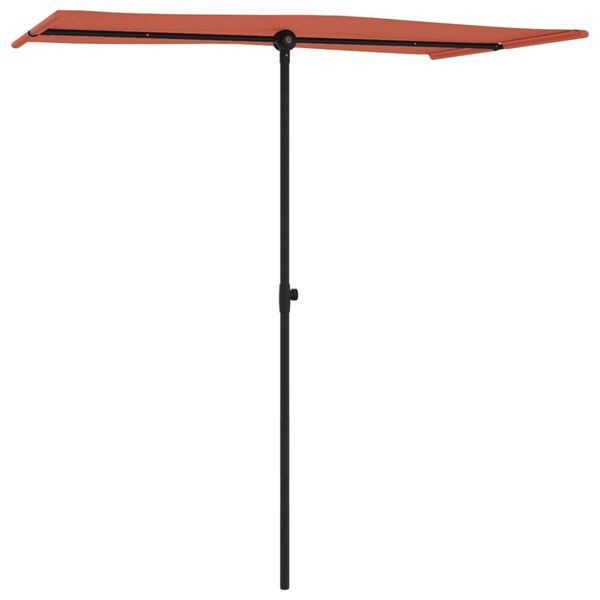 vidaXL Parasol de jardin avec m&acirc;t en aluminium 180x110 cm Terre cuite