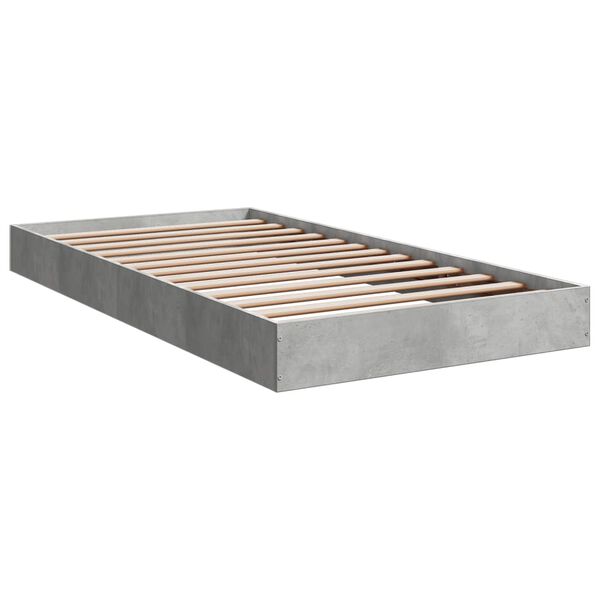 vidaXL Cadre de lit sans matelas gris b&eacute;ton 90x190 cm