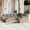 vidaXL Salon de jardin avec coussins 10 pcs beige r&eacute;sine tress&eacute;e