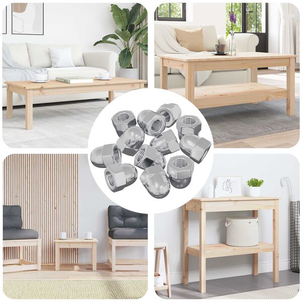 vidaXL &Eacute;crou 12 pcs Argent&eacute; M6 x 10 mm Fer