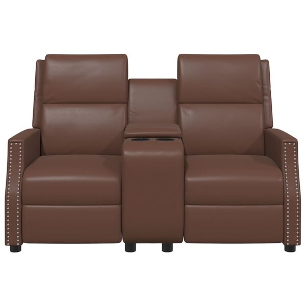 vidaXL Fauteuil de massage inclinable 2 places marron similicuir