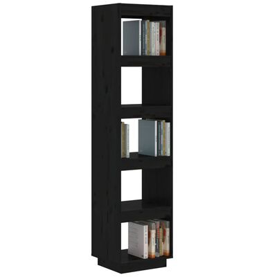 vidaXL Bibliothèque/Séparateur de pièce Noir 40x35x167 cm Pin solide
