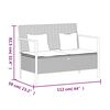 vidaXL Banc de jardin à 2 places avec coussins Marron Résine tressée