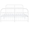 vidaXL Cadre de lit m&eacute;tal sans matelas et pied de lit blanc 137x190 cm