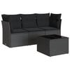 vidaXL Salon de jardin 4 pcs avec coussins noir r&eacute;sine tress&eacute;e