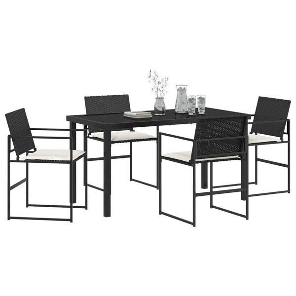 vidaXL Ensemble de salle &agrave; manger pour jardin 5 pcs Noir
