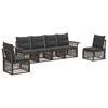 vidaXL Ensemble de canap&eacute; de jardin 6 pc Gris polyrotin