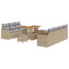 vidaXL Ensemble de canap&eacute; de jardin 10 pcs Beige polyrotin