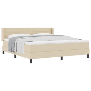 vidaXL Lit &agrave; ressorts avec matelas Cr&egrave;me 200 x 180 cm Polyester