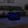 vidaXL Table basse avec lumières LED noir 50x50x40 cm