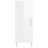 vidaXL Buffet haut Blanc brillant 34,5x34x180 cm Bois d'ing&eacute;nierie