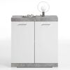 FMD Armoire avec 2 portes 80 x 34,9 x 89,9 cm Blanc et béton