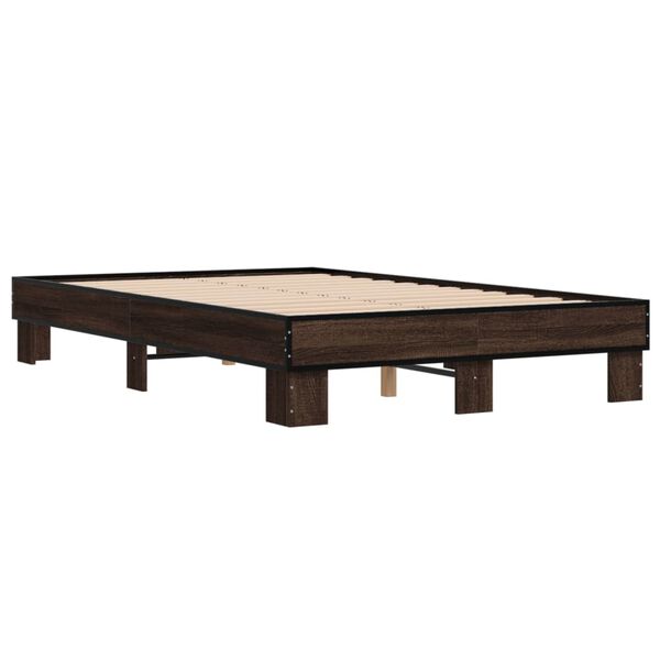 vidaXL Cadre de lit sans matelas ch&ecirc;ne marron 135x190 cm