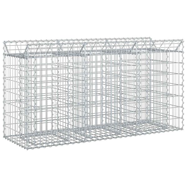 vidaXL Lit sur&eacute;lev&eacute; gabion Argent&eacute; 150 x 50 x 80 cm Acier galvanis&eacute;