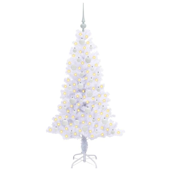 vidaXL Sapin de No&euml;l artificiel avec 150 LED Blanc 150 cm PVC et Acier