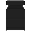 vidaXL Tables de chevet avec lumi&egrave;res LED 2 pcs noir 35x39x55 cm
