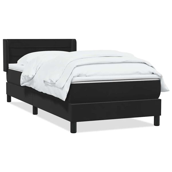 vidaXL Sommier &agrave; lattes de lit avec matelas noir 80x220 cm velours