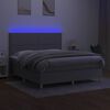 vidaXL Sommier &agrave; lattes de lit matelas et LED Gris clair 160x200 cm