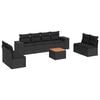 vidaXL Salon de jardin 9 pcs avec coussins noir r&eacute;sine tress&eacute;e