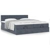 VidaXL Cadre de lit ottoman avec matelas gris foncé 180x200cm velours