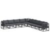 vidaXL Ensemble de canap&eacute; de jardin 9 pc Noir Aluminium